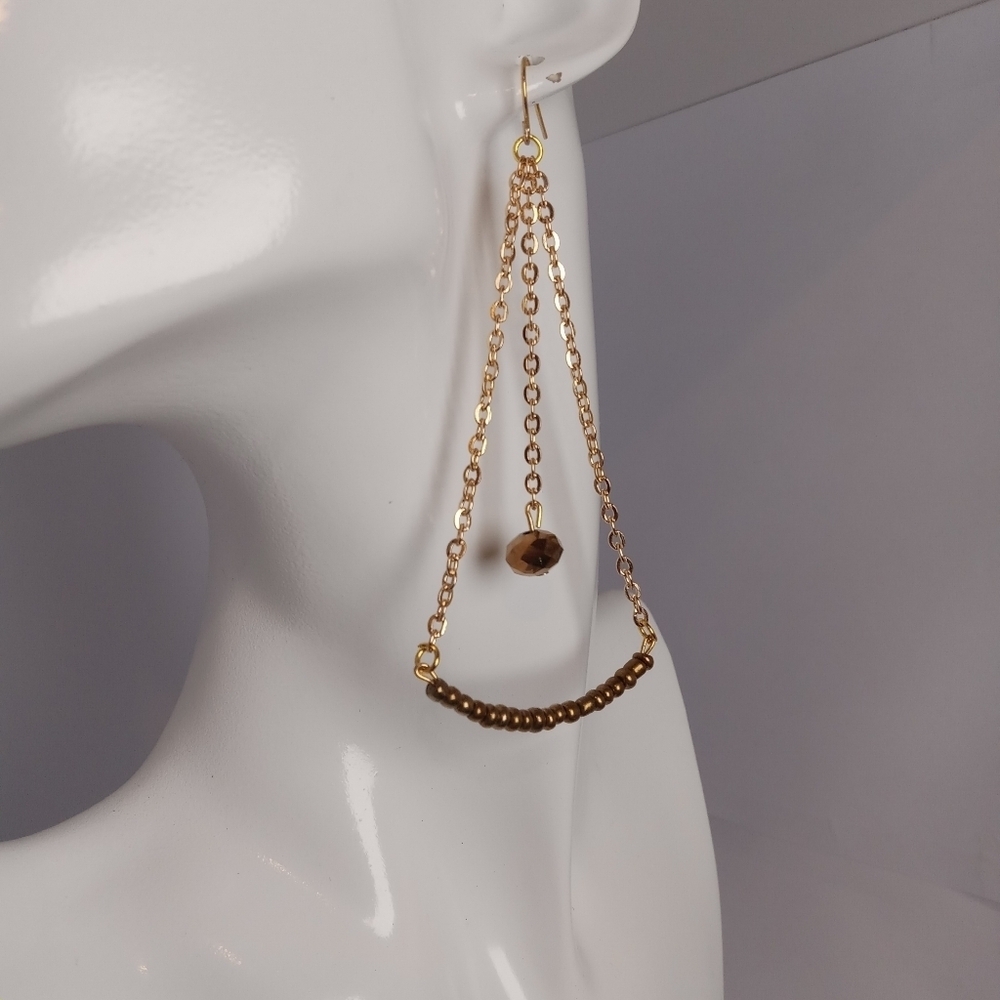 5/$25 Beaded earrings with 18k gold plated and hypoallergenic ear wires - Picture 2 of 4
